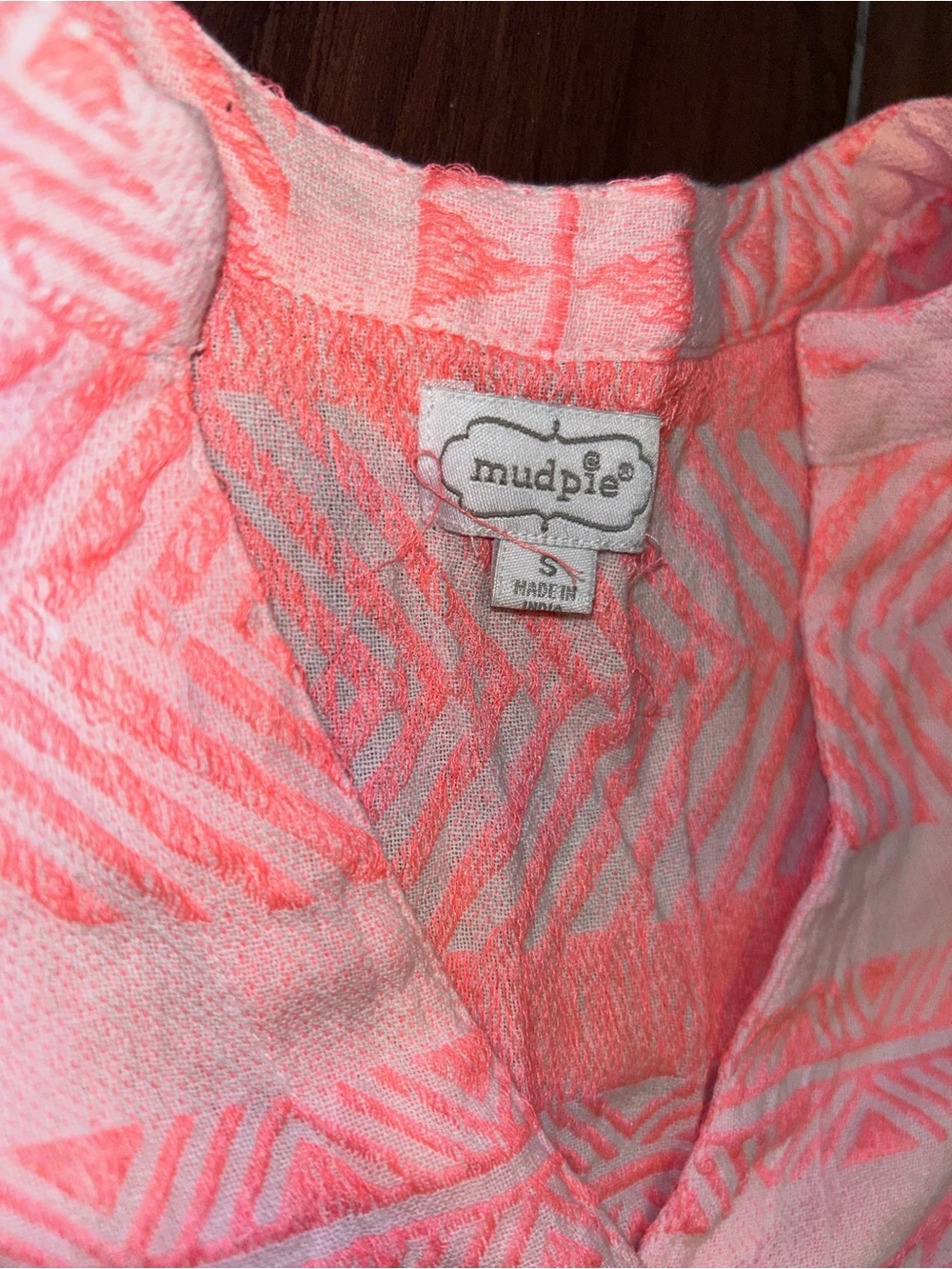 Mud Pie Renee Hot Pink Yarn Dye Tiered V-Neck Mini Dress S - Picture 14 of 14